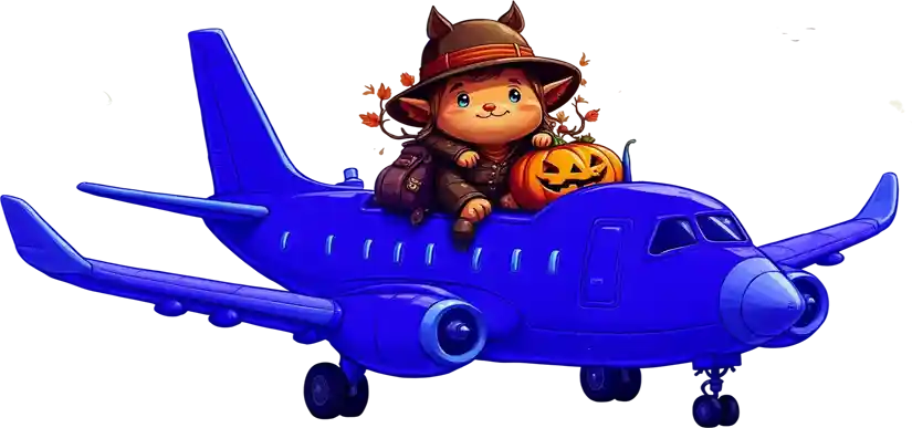 Halloween traveler airplane character