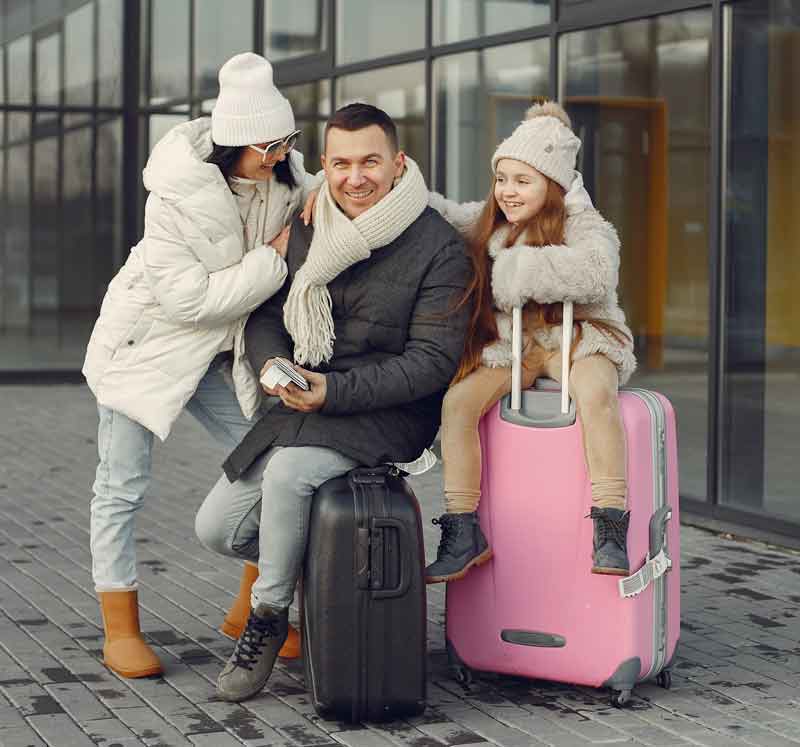 Family preparing for a trip